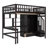 Full Size Loft Bed With Bookshelf,Drawers,Desk,And Wardrobe-Espresso