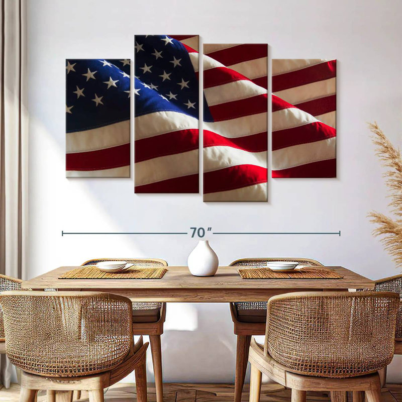 Borges Rippled American Flag, 42" H x 68" W