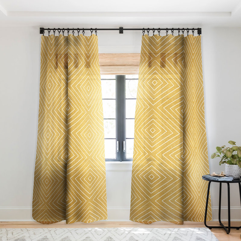 Sheer Curtain Pair, 50" W x 63" L, Gold