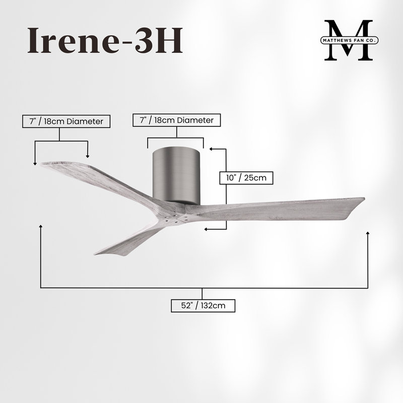 Irene Ceiling Fan, Barn Wood Tone, Brushed Pewter, 52"