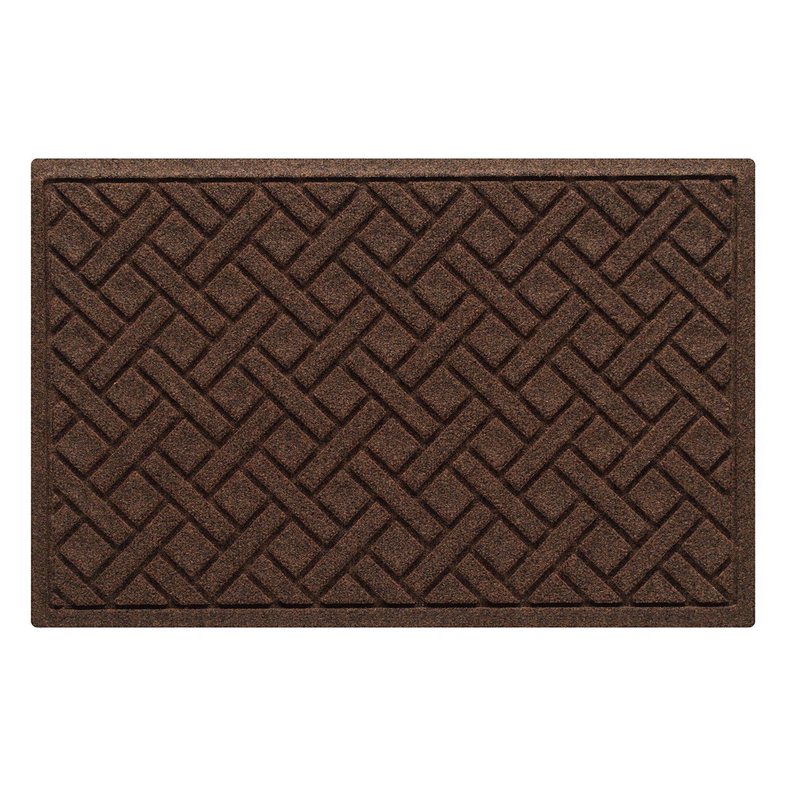 WaterHog Lattice Non-Slip Doormat, 0.375" H x 36" W x 24" D, Dark Brown
