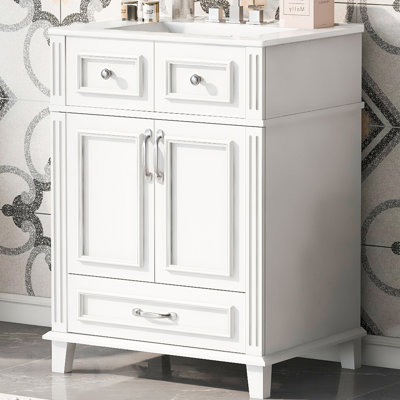 Meuble-lavabo moderne 24 po avec lavabo en céramique