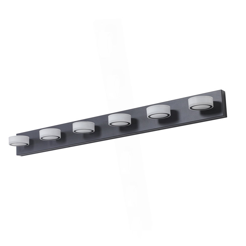Luminaire de salle de bain moderne moderne à DEL pour meuble-lavabo noir élégant pour miroir, douche et décor de salle de bain