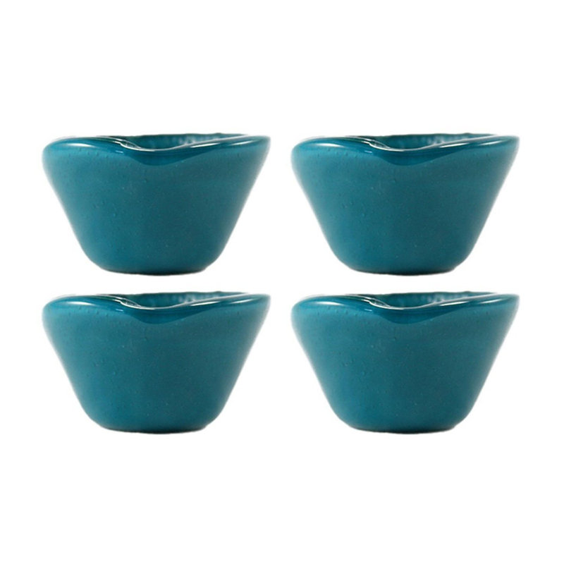 Diamètre de la vaisselle en verre: H 3,25 po: 2 po Ramequin rond en verre (ensemble de 4), Bleu très foncé