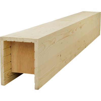 AmeriCraft Wood Smooth Beam, 3-Sided (U-Beam), 5 1/2"W x 3 1/2"H x 144"L, Stain Grade Pine