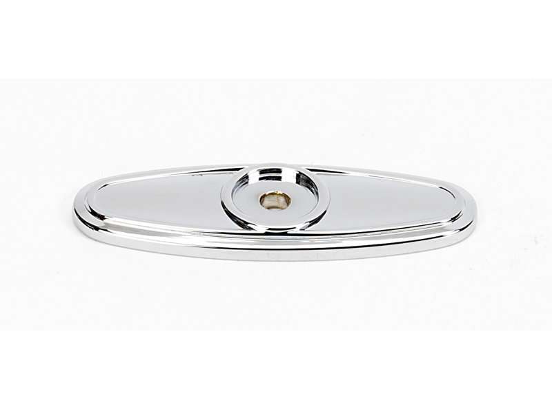 Classic Traditional Metal Knob Backplate, Polished Chrome