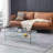 Charise Clear Tempered Glass Coffee Table with Shelf