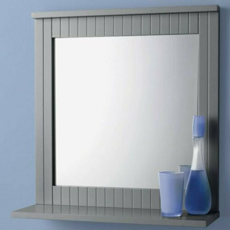 Desislava Flat Vanity Mirror with Shelves