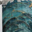 Rideau obscurcissant et abstrait obscurcissant Gold Teal Ocean Spiral V - 1 panneau-107826731