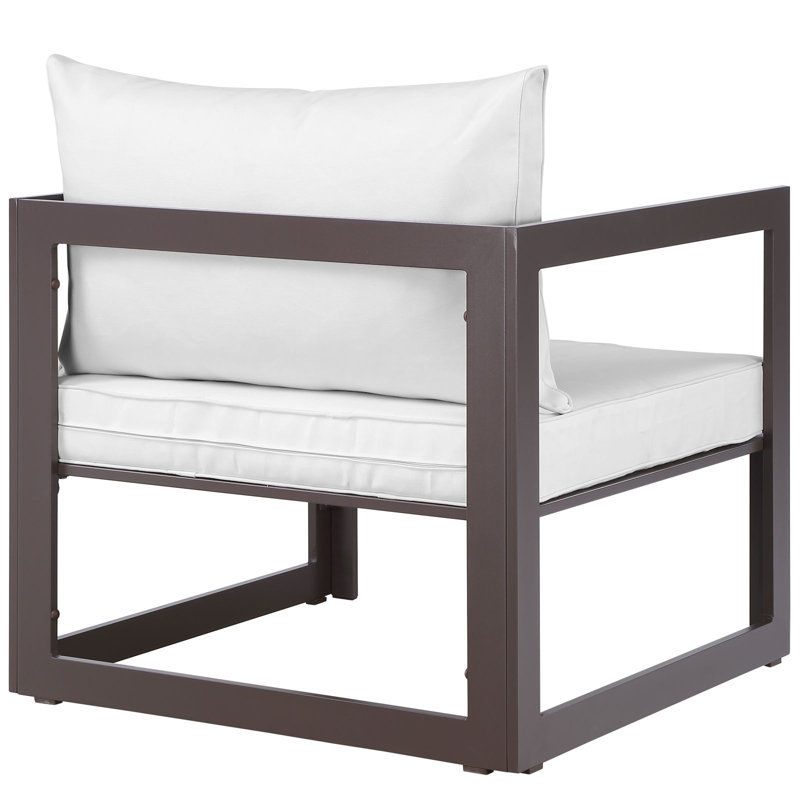 Fortuna Patio Chair with Cushions, Brown/White