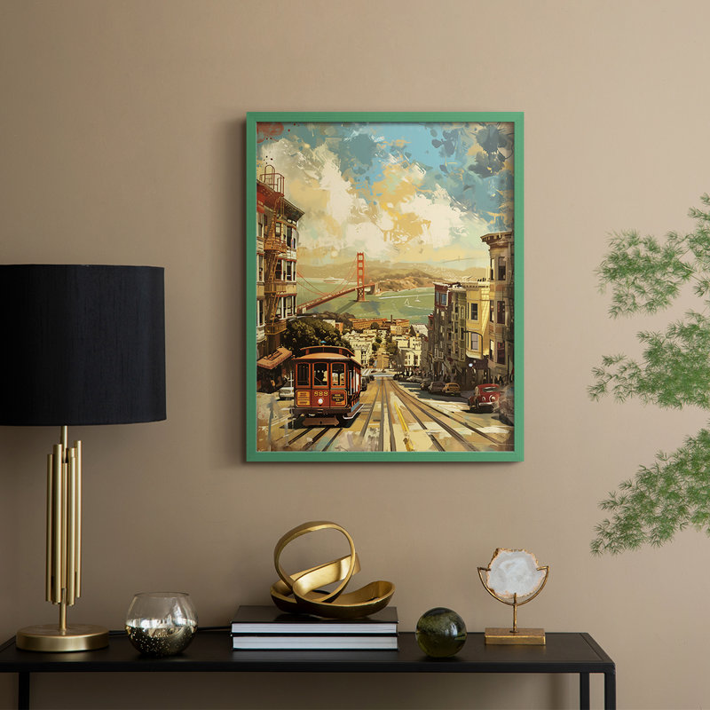 «LANDSCAPES Series», encadré en bois massif, Vert, H 11 po x l 9 po