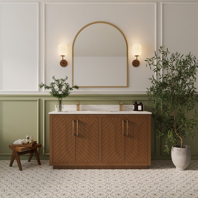 Meuble-lavabo à double cuve 60 po Linsay