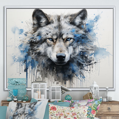 minimalism blue and grey Wolf Expression - Wolf Wall Art For Living Room