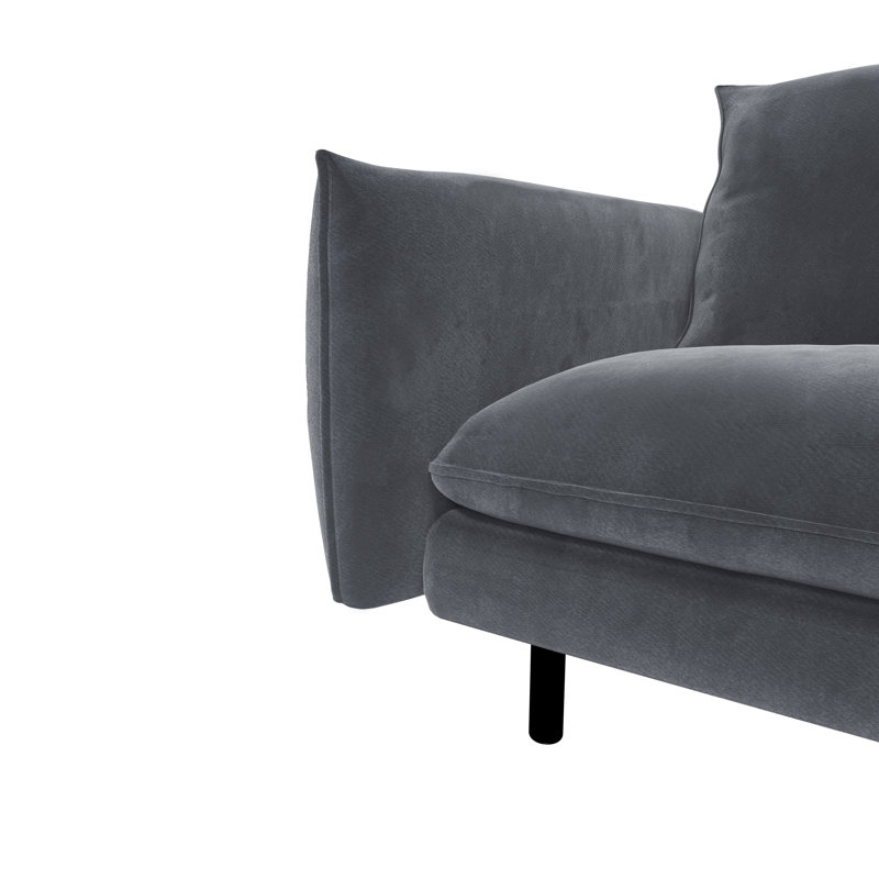 Isak 3 Seater Velvet Sofa, Dark Grey