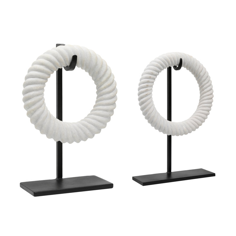 Armenta Sculpture, White (Set of 2)