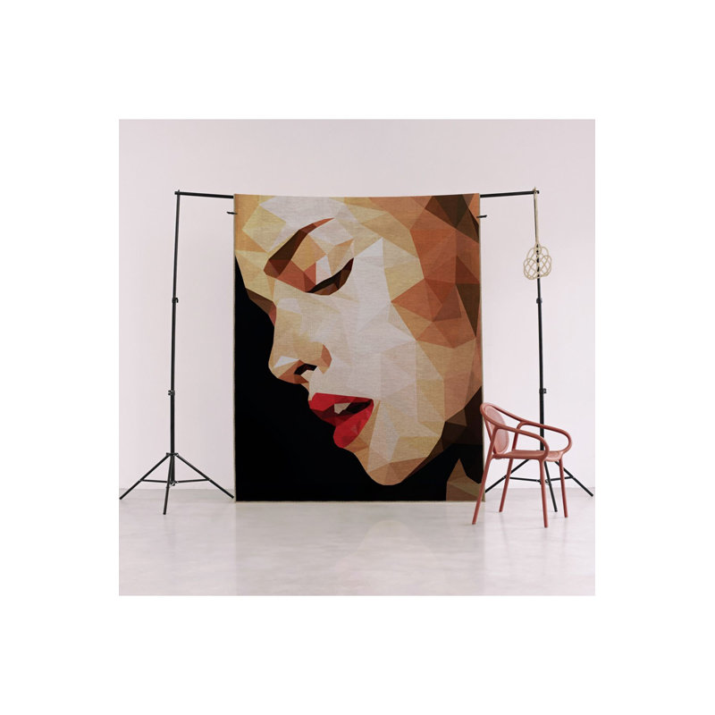 Tapis rétro rétro à motif de femme noir, Tapis de couloir 2 pi 6 po x 6 pi 7 po inclus