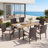 Leonard 6 - Person Patio Dining Set with Extendable Rectangular Table , Cushions Included