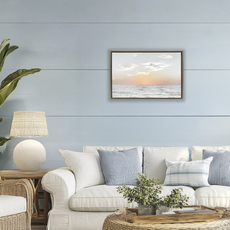 Cadre flottant Dancing Surf Beach Waves, design par Karin Connolly, Cadre flottant orme Montalcino, H 17 po x l 25 po