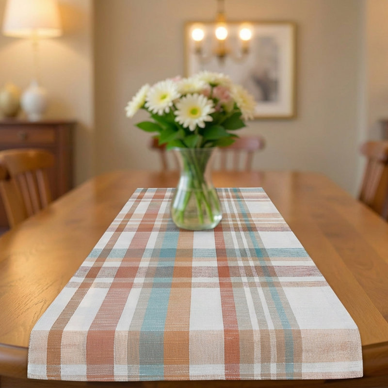 Cotton Table Runner 54" Plaid - Set Of 2