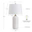25 po Ensemble de 2 lampes de table en céramique blanches à 3 voies