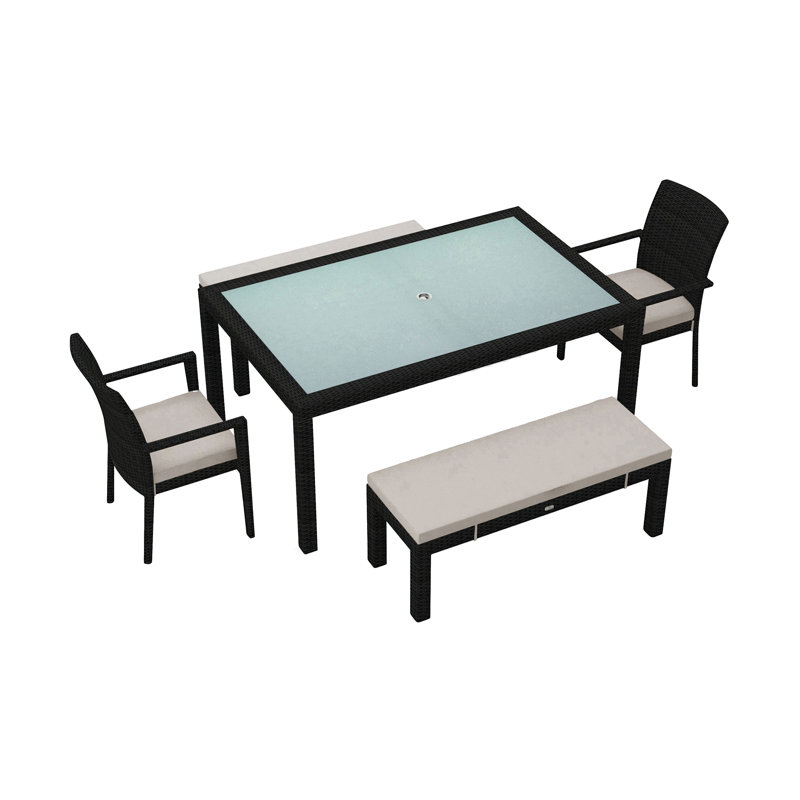 Ensemble repas 5 pièces avec coussins Subrern, Argent coulé Sunbrella®