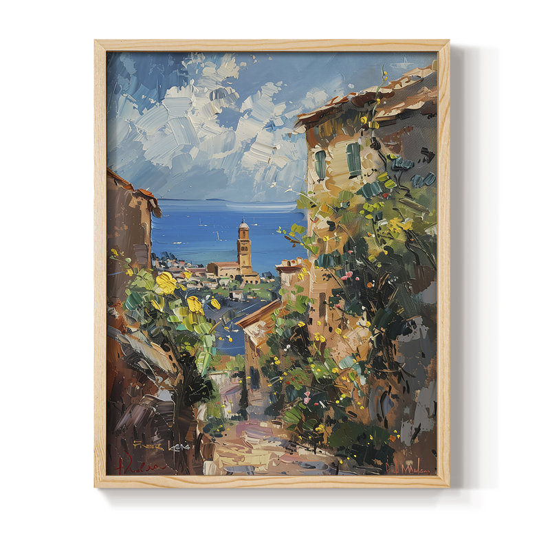 «LANDSCAPES Series CCCCLV», reproduction encadrée - bois massif, Naturel, H 11 po x l 9 po