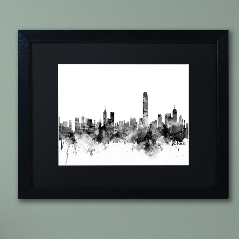 «Skyline», impression encadrée, H 11 po x l 14 po x P 0,5 po, Noir, Cadre argenté
