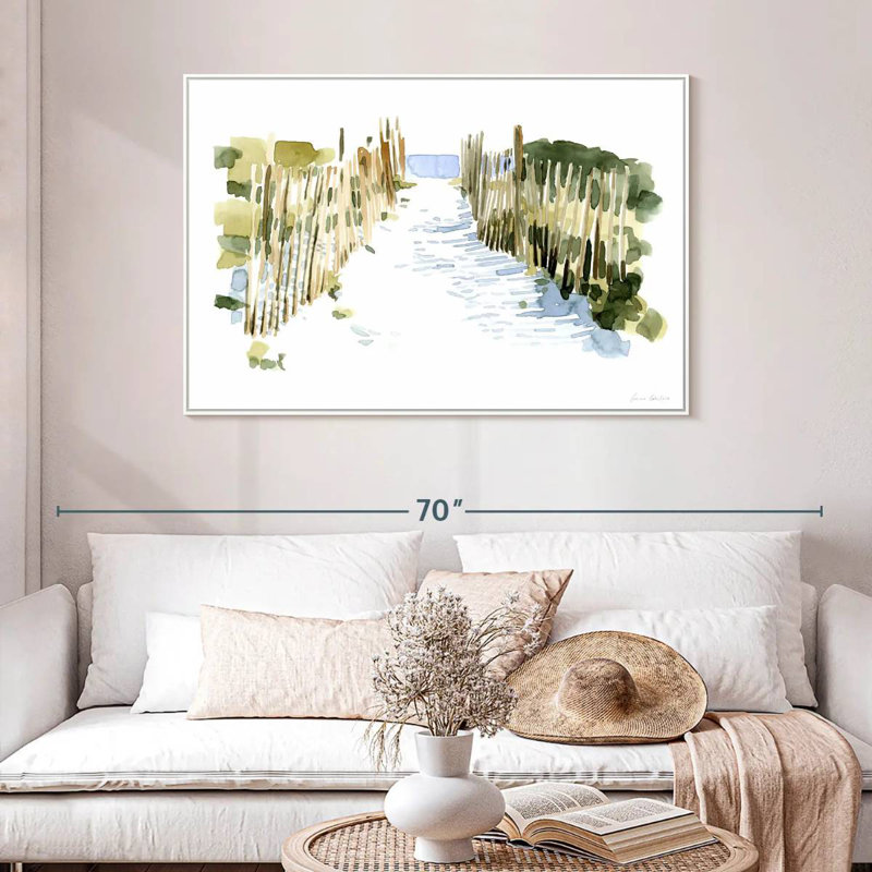Impressions de plage I, Cadre flottant blanc, 46 po x 31 po