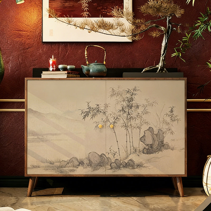 Armoire de rangement rétro en bois massif pour la maison