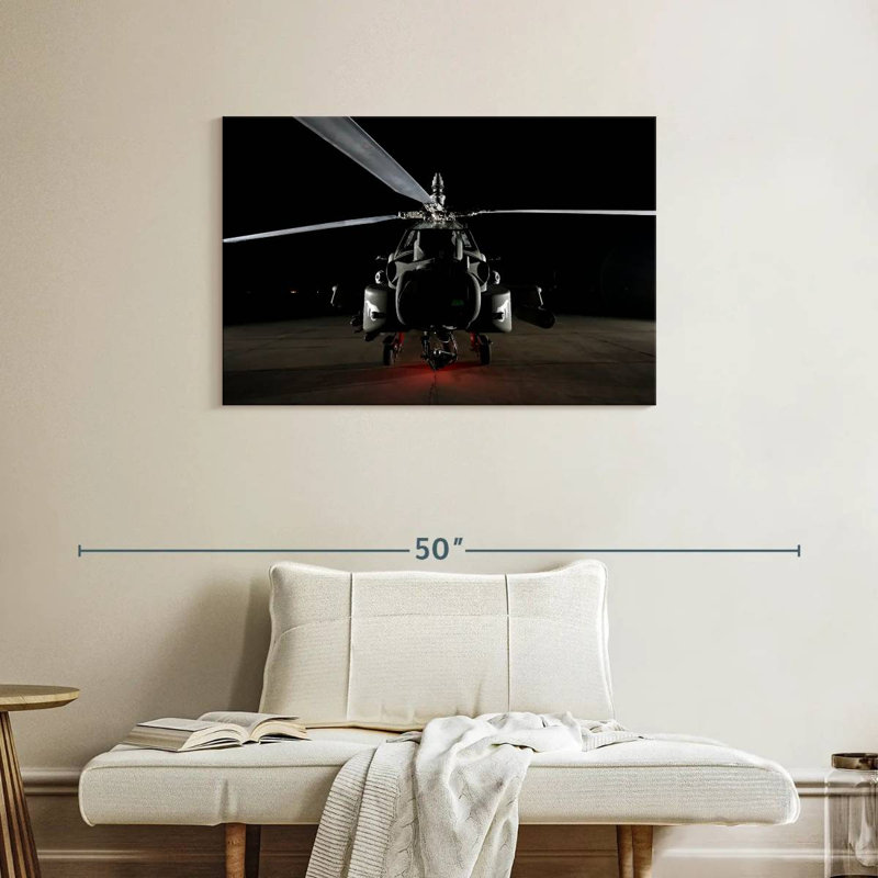 Mehar Apache Military Helicopter, 24" H x 36" W