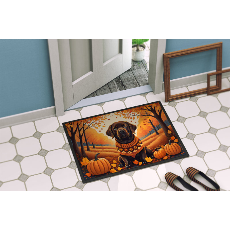 Tapis antidérapant Christoph chocolat Labrador Retriever, L 24 po x L 36 po