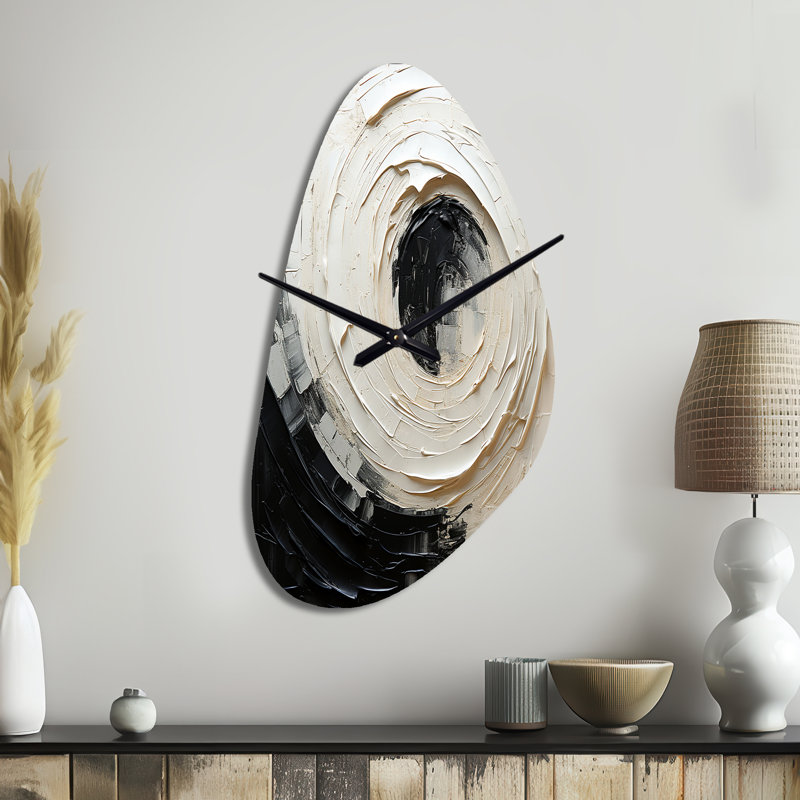 Minimaliste en spirale - horloge murale asymétrique abstraite en spirale, Moyenne