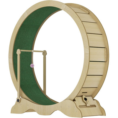 48-Inch Large Exercise Wheel for Cats, Silent 9-Ply Plywood Cat Running Wheel with Removable Soft Carpet Track, Supports Up to 45 Lbs for Large Breed Cats