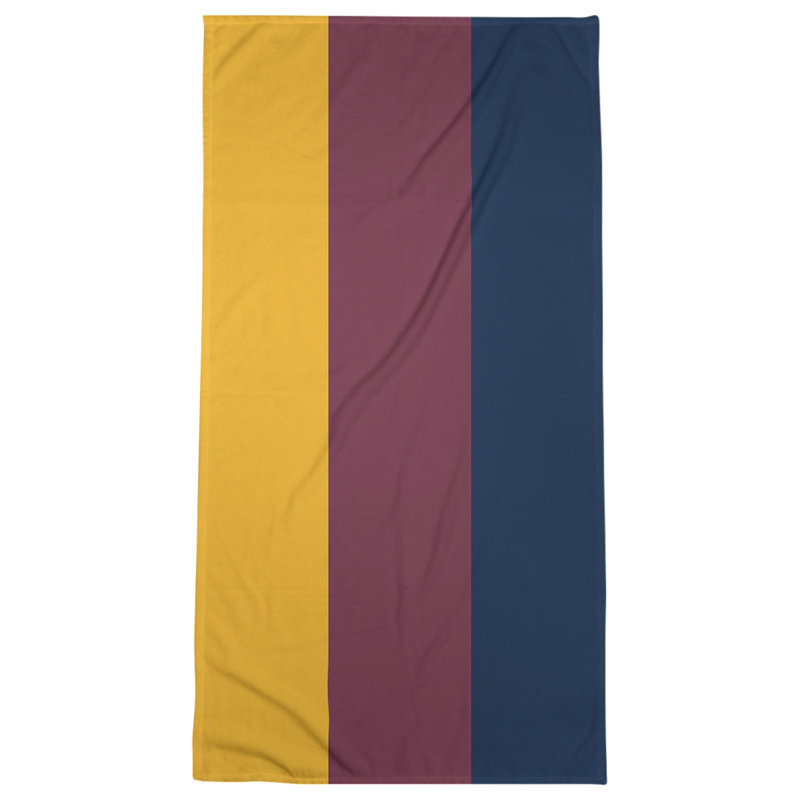 Lightweight Bath Towel, Gold/Wine/Navy Blue
