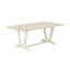 L'ensemble de table de salle à manger 5 pièces comprend une table en bois et 4 chaises de cuisine en lin crème avec dossier haut - Lin brossé blanc.-381705865-381705866
