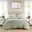 Couette en coton 3 pièces, couleur sauge, taille King, douce et légèrement froissée, respirante pour une utilisation toute l'année, broderie, gaze sauge 100 g/m², légère et confortable, idéale en toutes saisons. Finitions soignées.