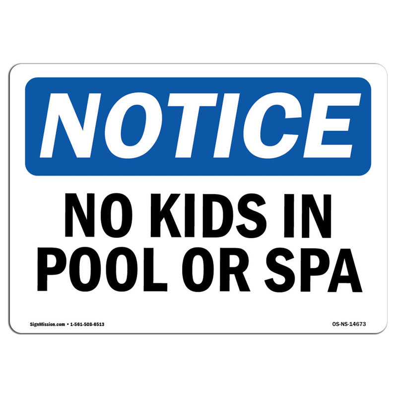 Aucun enfant dans la piscine ou le spa