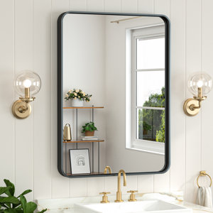 Leaderville Aluminum Framed Decorative Bathroom Vanity Mirror Wall Mirror 20x30 inch black 
