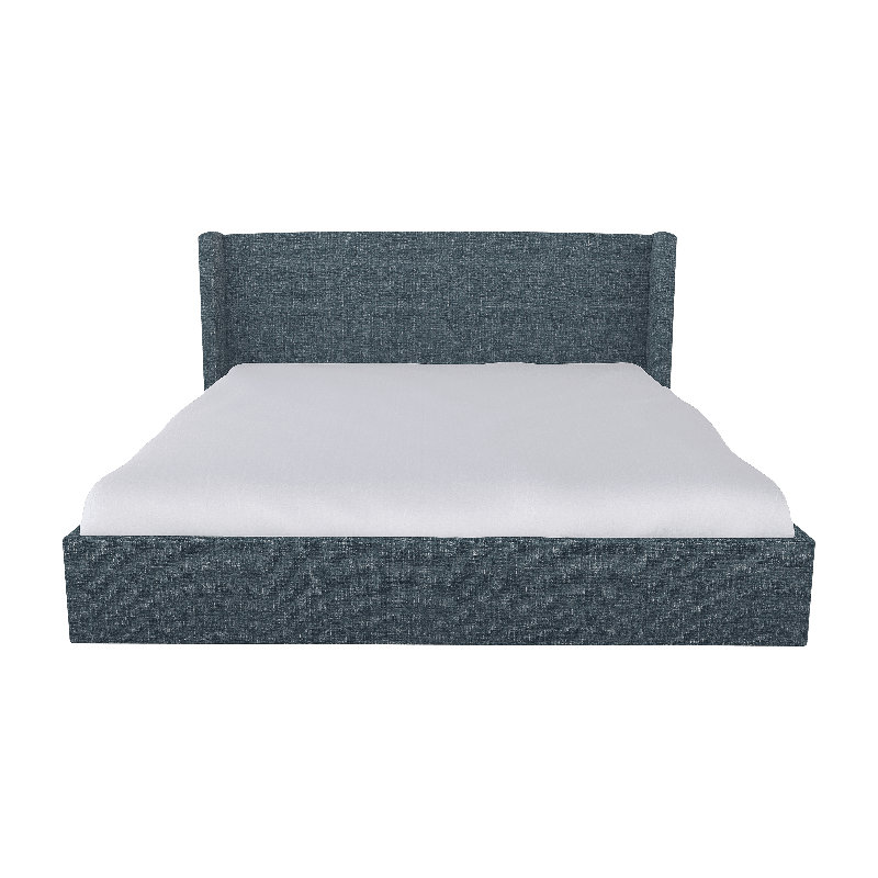 Chloe Upholstered Wingback Bed, Double Up Chambray, Full