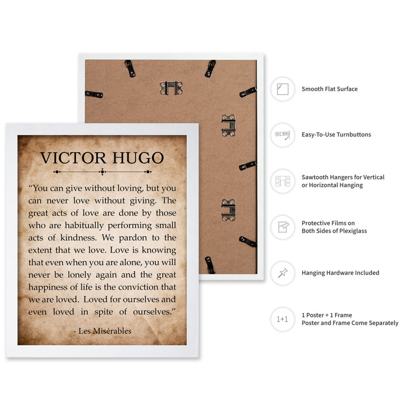 Victor Hugo Les Misérables, Poster, 24"H x 32"W, White Framed