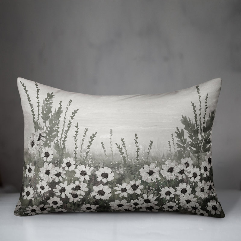 Floral Outdoor Reversible Throw Pillow