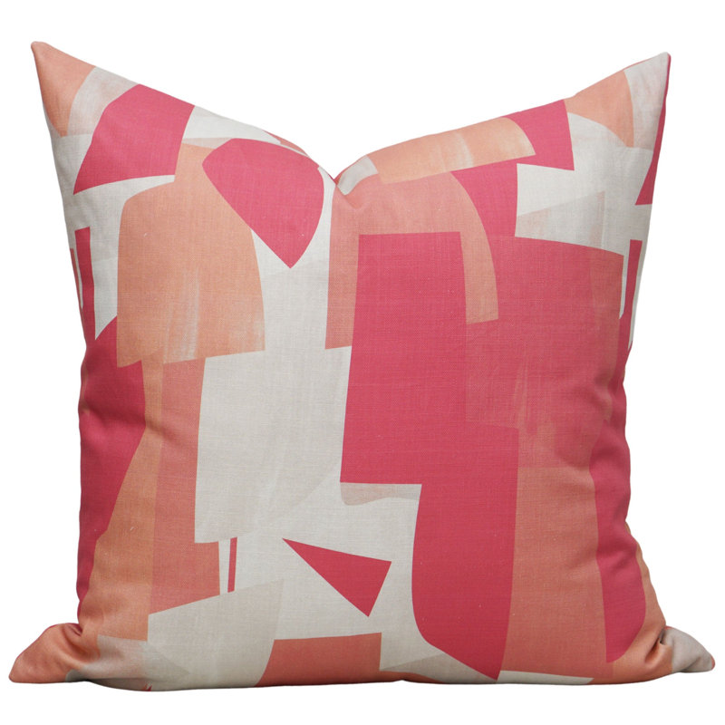 Forme Linen Square Pillow Cover, Fuschia, 22" H x 22" W