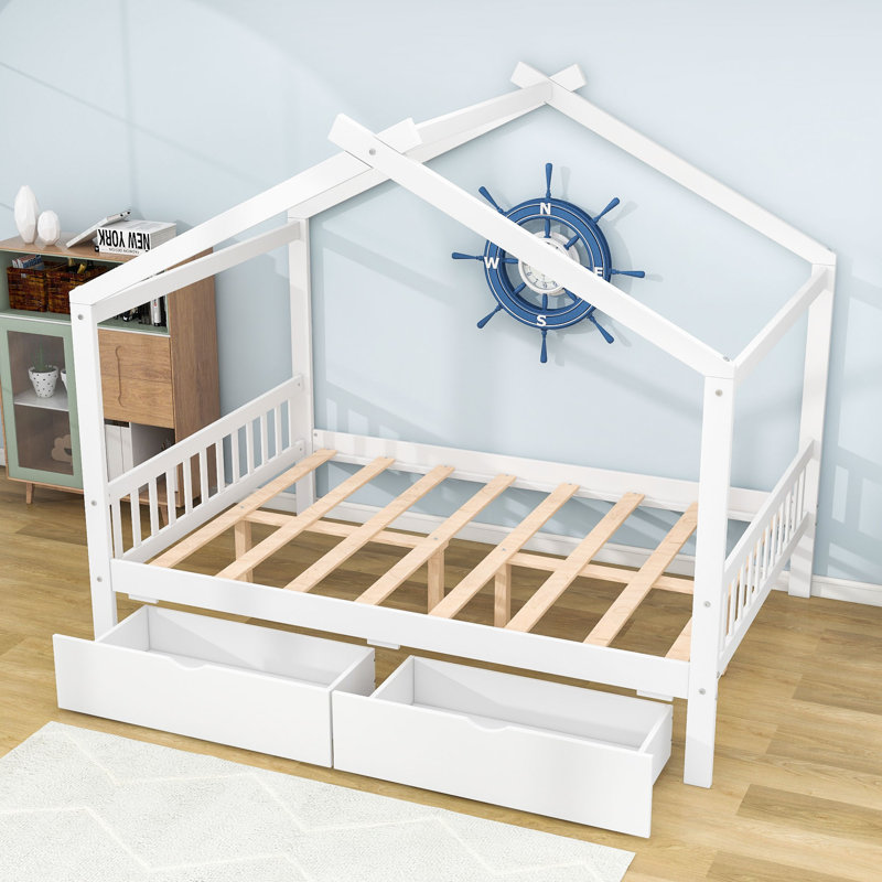 Sollis Kids Full Platform with Drawers, White