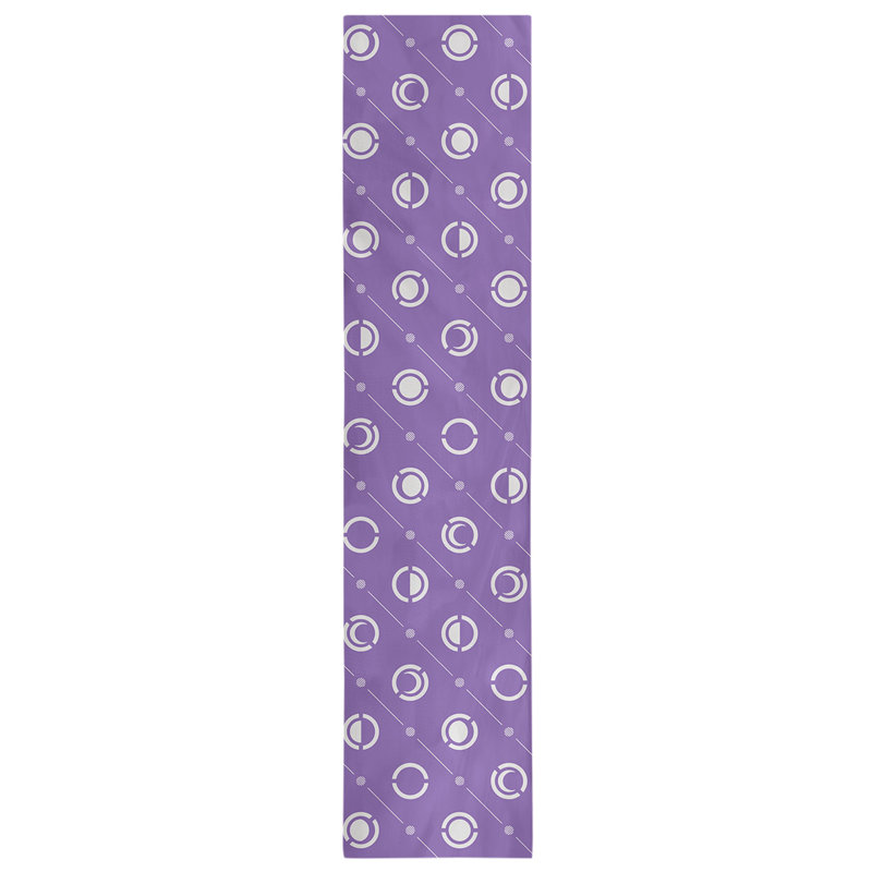 Classic Moon Phases Table Runner, 16" x 90", Purple/White