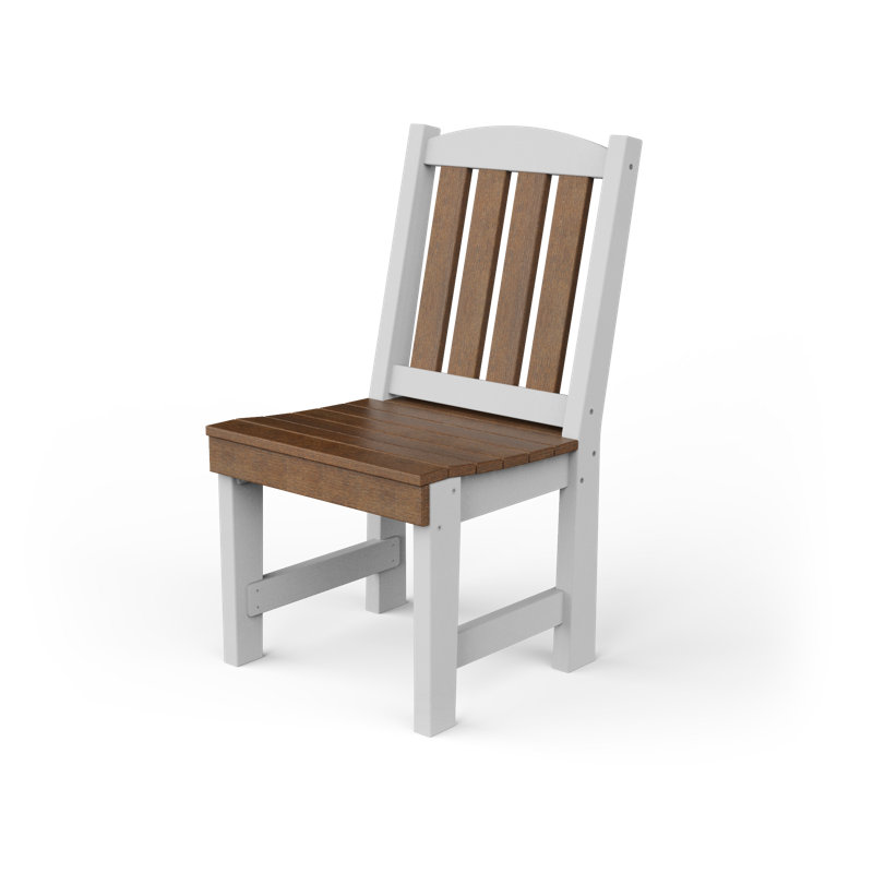 Chaise de patio en poly-jardin, Acajou / blanc