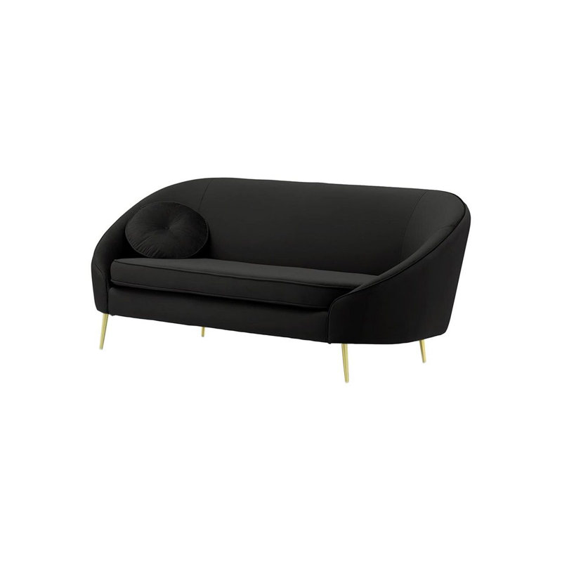 Kooper 3 Seater Velvet Sofa, Black