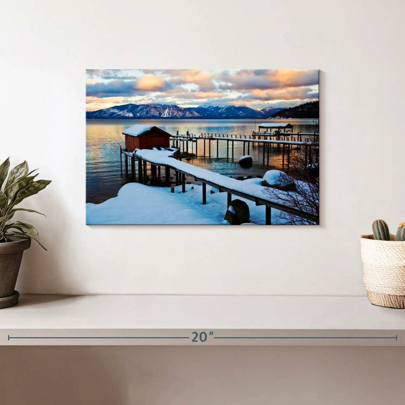 Jetées enneigées du lac Tahoe, H 8 po x l 12 po