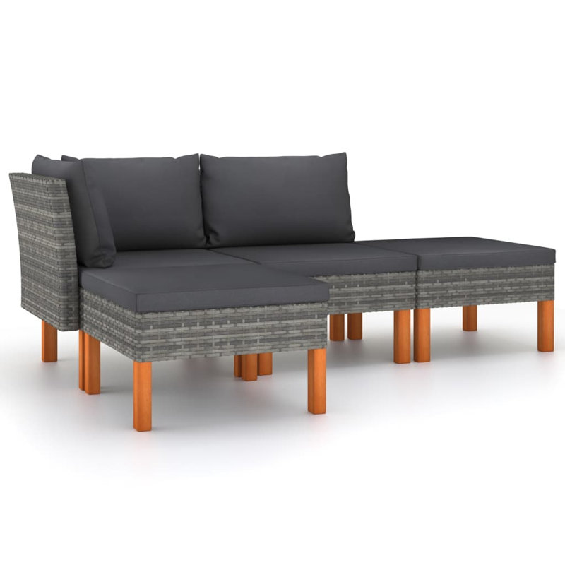 Ensemble de salon de jardin gris et anthracite