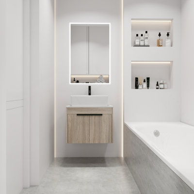 Ensemble de meuble-lavabo 24 po avec lavabo en céramique 24 po Modern Design Float Modern