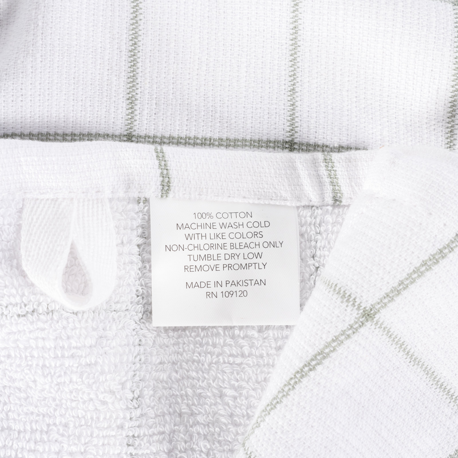 Reverse Terry Cotton Tea Towel, Sage